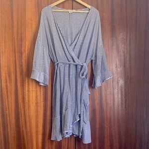 Gap Faux Wrap Striped Jersey Dress